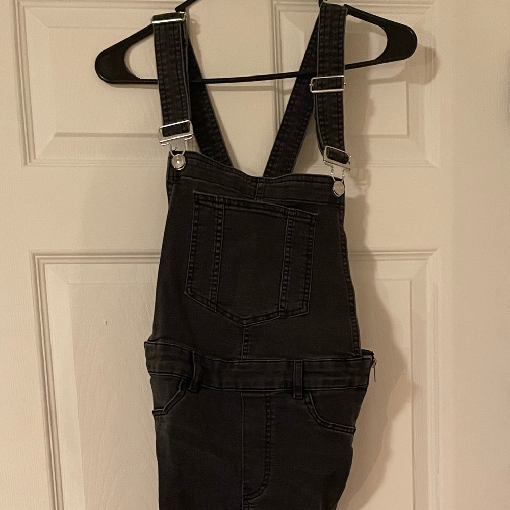 H&M black skinny overalls